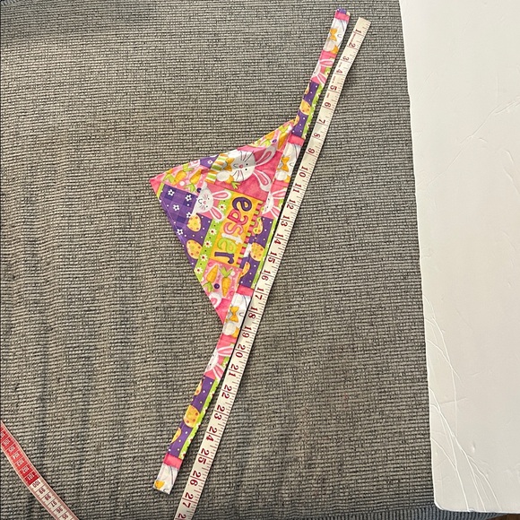 📌8/$25 Easter dog bandana NEW handmade bunny rabbits carrots Easter eggs ties on - Picture 6 of 7